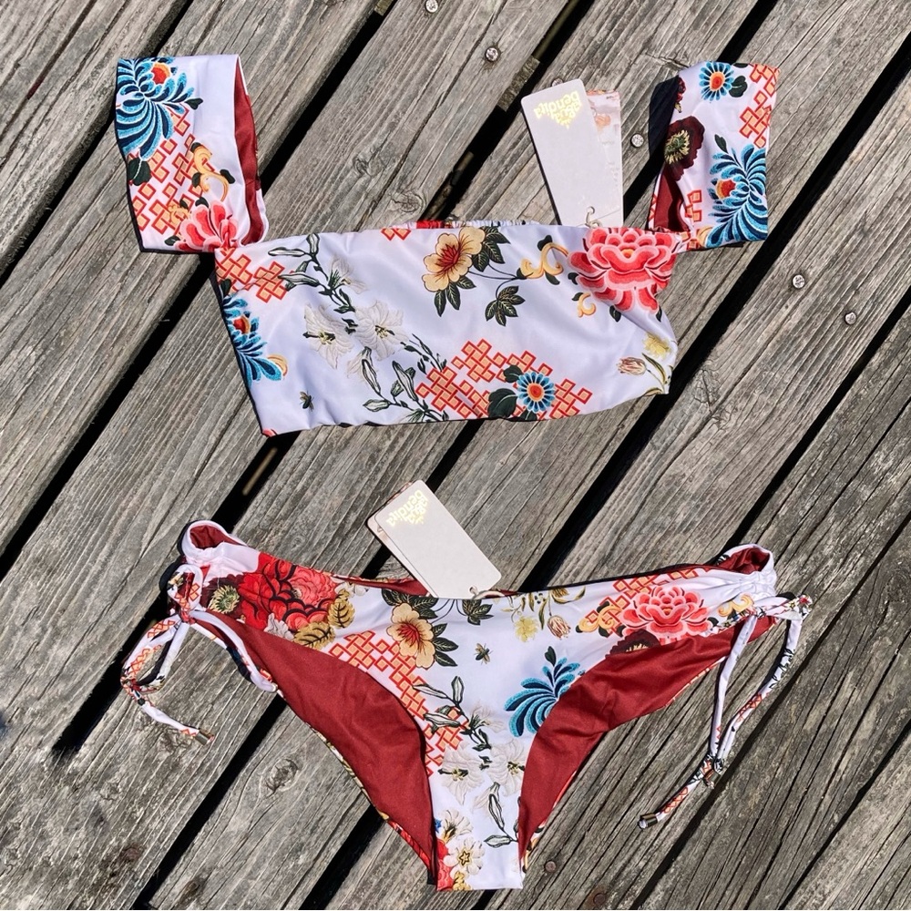 AGUA BENDITA Set - Celia Alanya Smocked Bikini Top & Zoe Alanya Bottoms S/XL